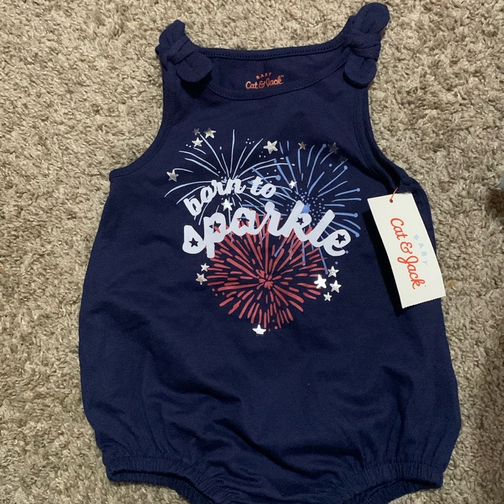 SOLD New Girl Cat & Jack 4th of July Romper 12Months
